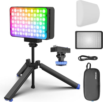 Kit luz video RGB 25W bolsillo cámara CCT 2300k-10000k con batería