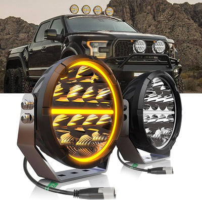 Luces LED redondas 6.5" 2PC DRL blanco y amarillo