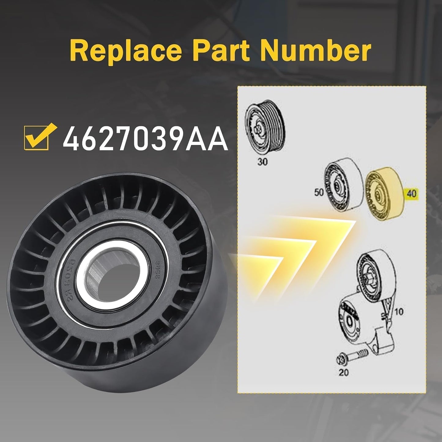 Polea tensora correa transmisión comp Jeep Wrangler JK