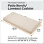 Cojín banco exterior resistente agua 42x18x3" beige antiguo