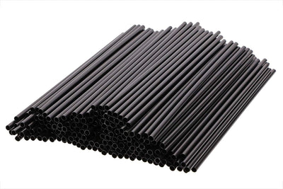 200 Popotes Plástico Negro para Café, Cóctel, Té y Bebidas