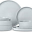 Set 8 Pzas Vajilla Gres Cuencos Ensalada Gris Claro