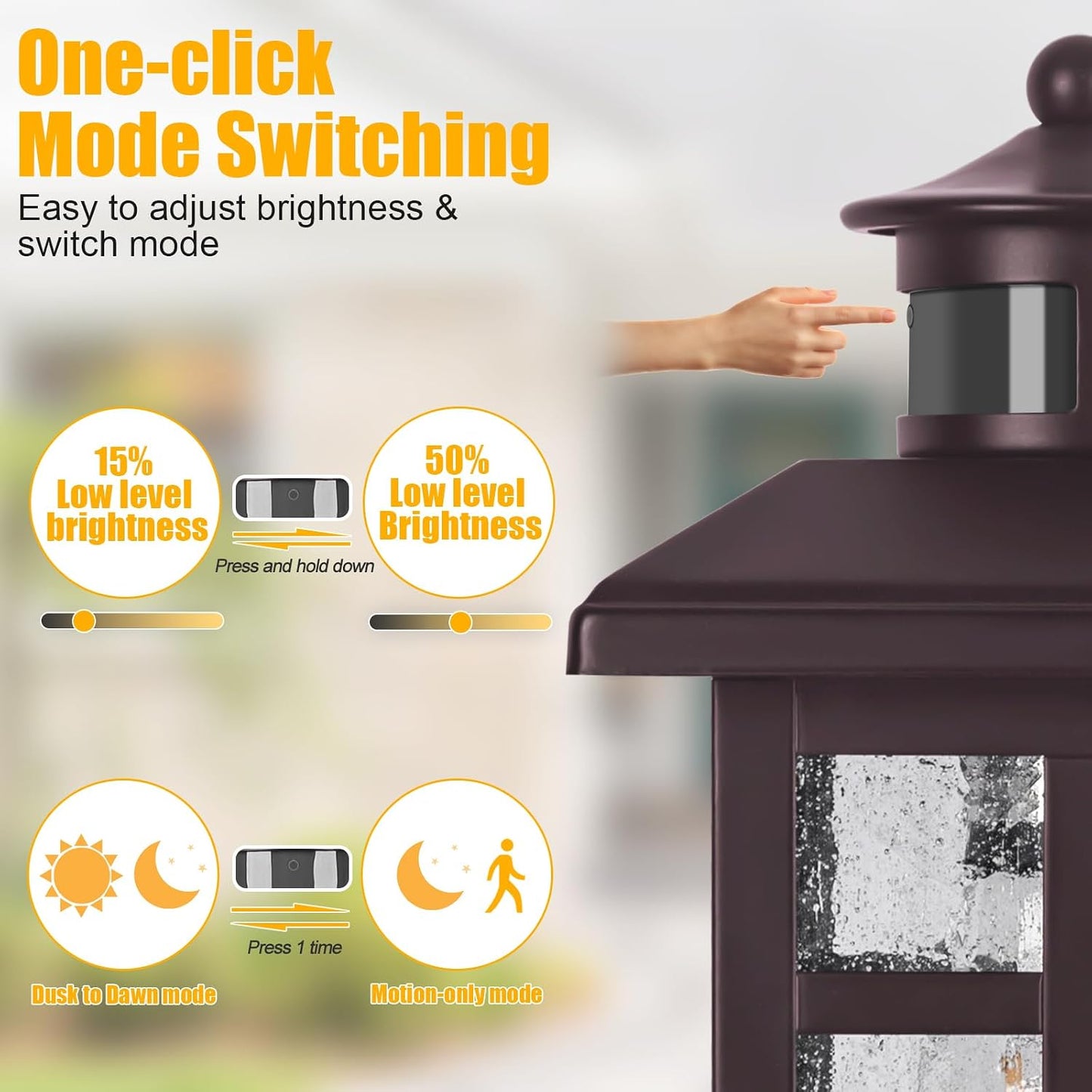 2 Pack Luces Exteriores Sensor Movimiento Bronce