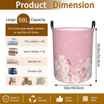 Cesta lavandería plegable impermeable 16x20pulg