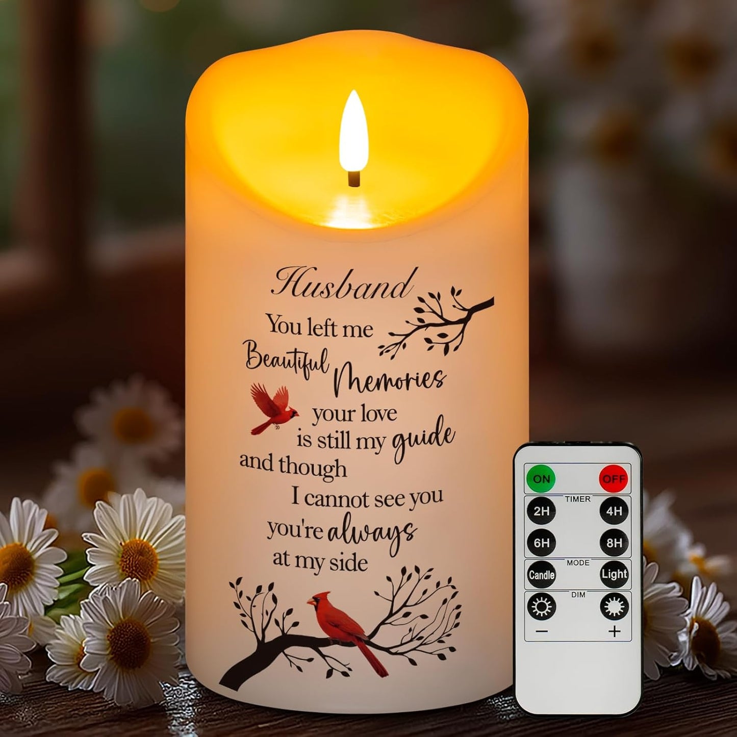 Vela conmemorativa LED sin llama para pérdida de esposo