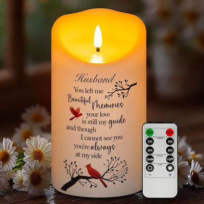 Vela conmemorativa LED sin llama para pérdida de esposo
