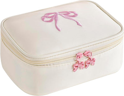 Bolsa maquillaje viaje nailon patrón lazo para mujer