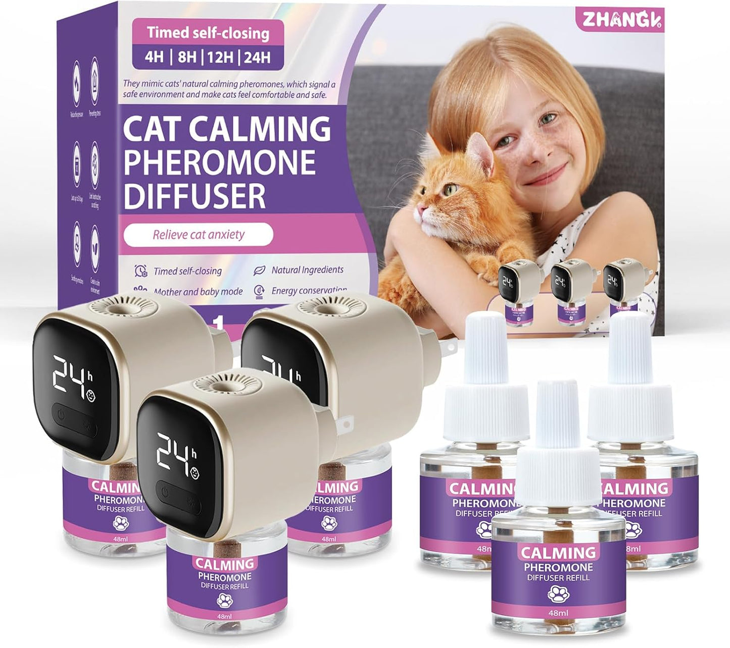 Kit difusor calmante para gatos con temporizador 3 pzas