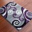 Alfombra área moderna 2x3ft morado gris blanco negro
