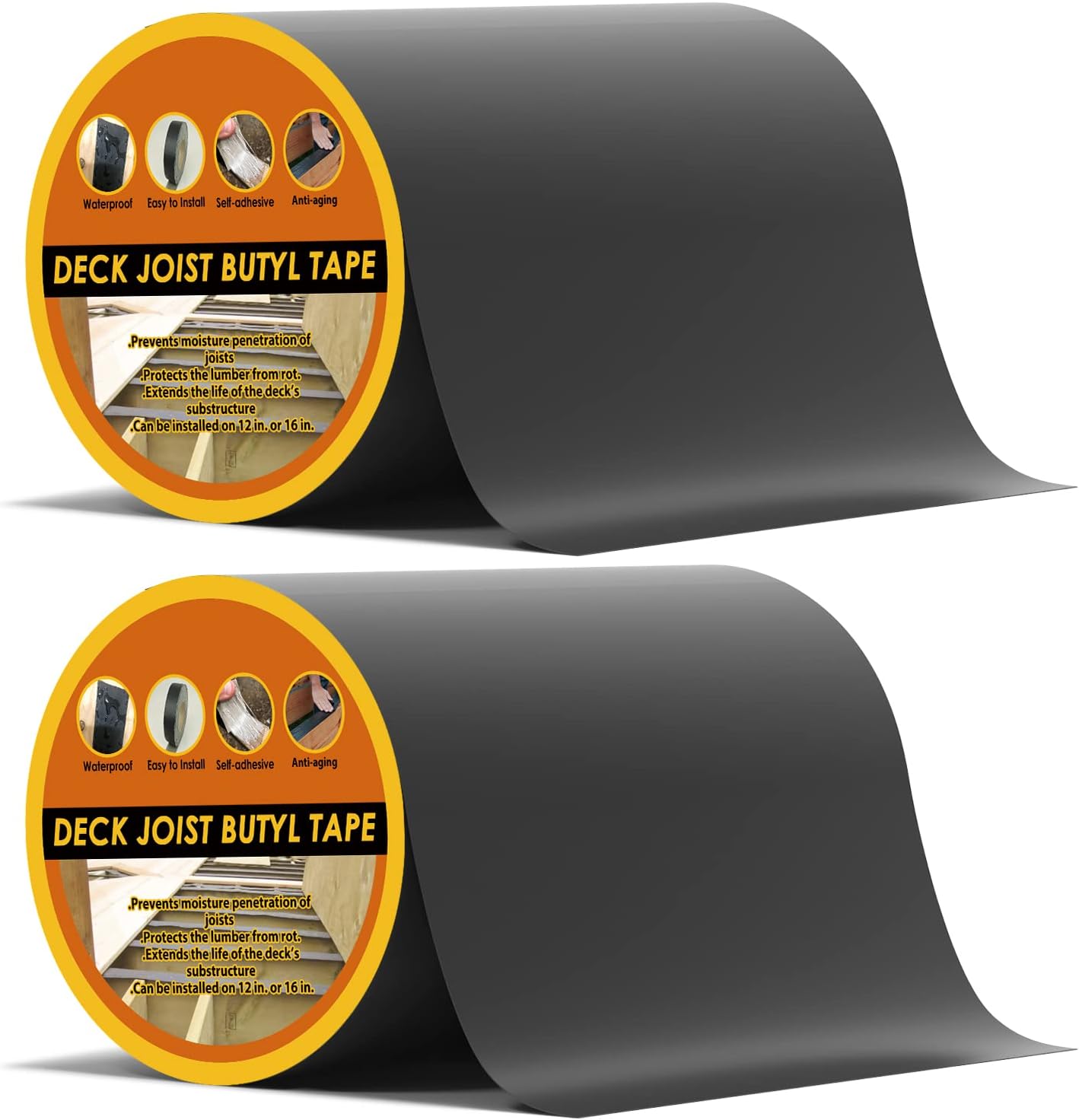 Cinta butilo 6pulg x50ft pack 2 impermeable para vigas