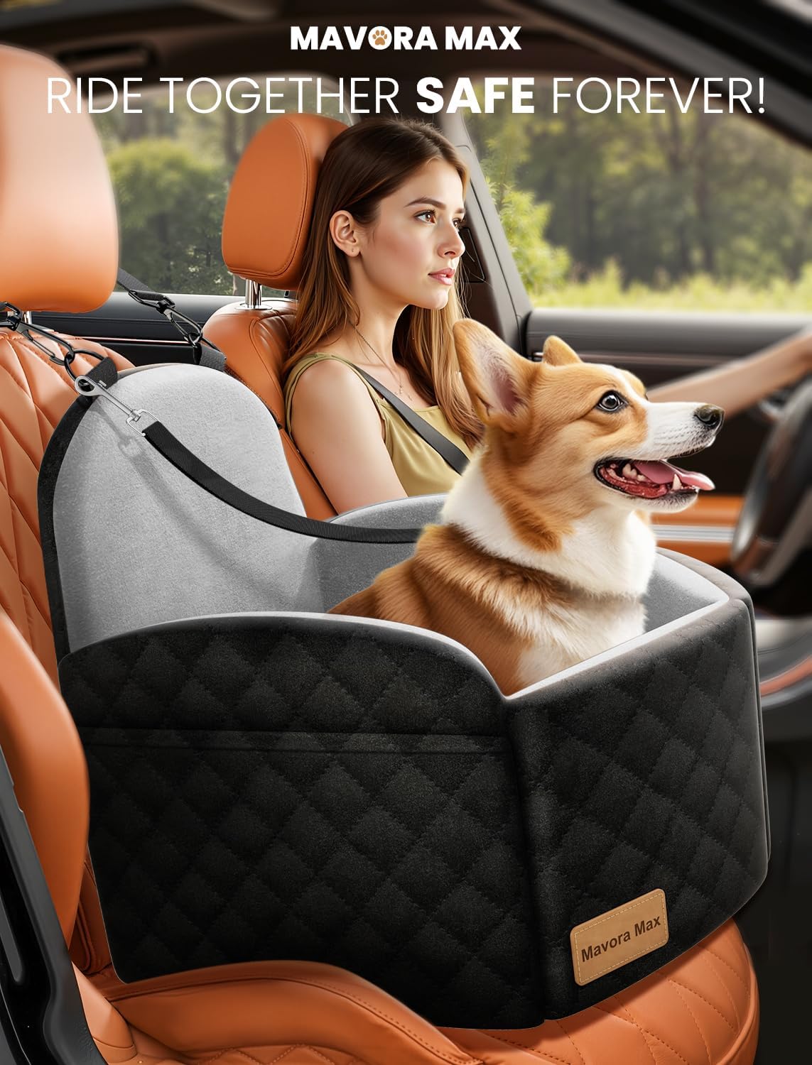 Asiento auto perros espuma viscoelástica desmontable