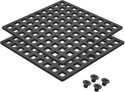2 Pzas Cubierta Drenaje Ducha 3-7/8" Negro Mate Acero