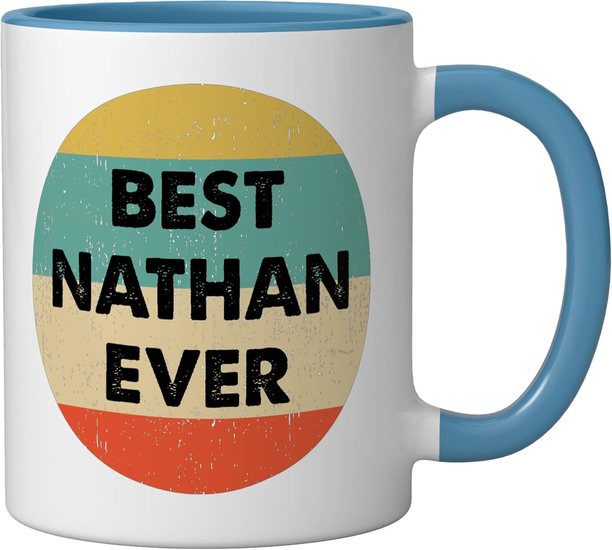 Taza cerámica Nathan Name azul/blanco