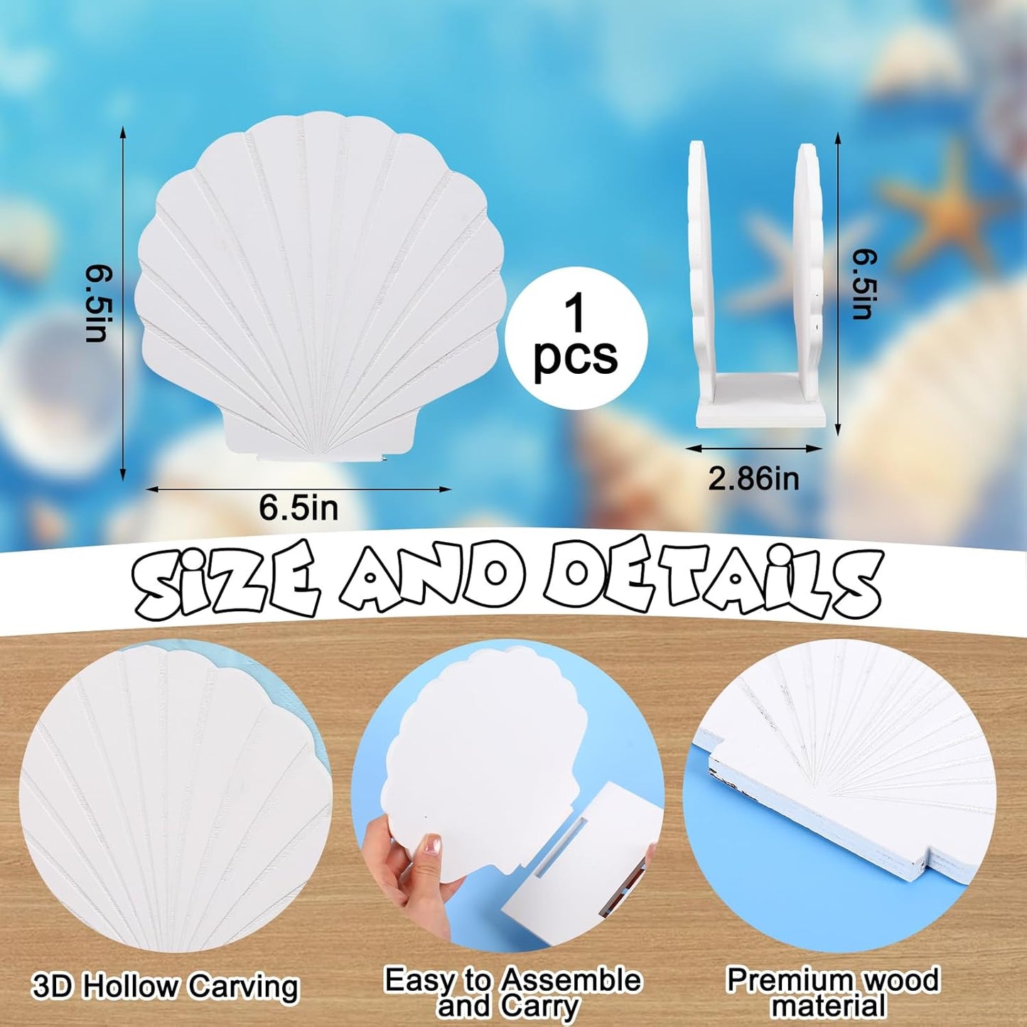 Servilletero concha de mar dispensador pañuelos madera