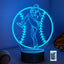 Luz Nocturna Béisbol Led 3D 16 Colores Control Remoto