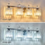 Lámpara baño 4 luces cristal chapado negro sobre espejo