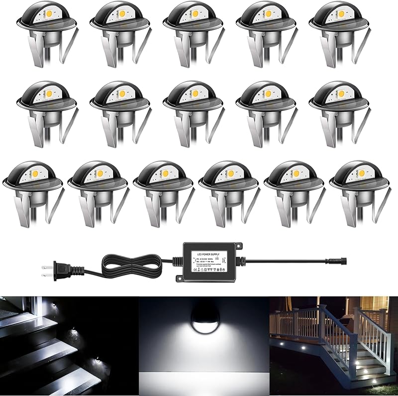Kit luces LED empotradas jardín patio IP65 12V 16 Uds