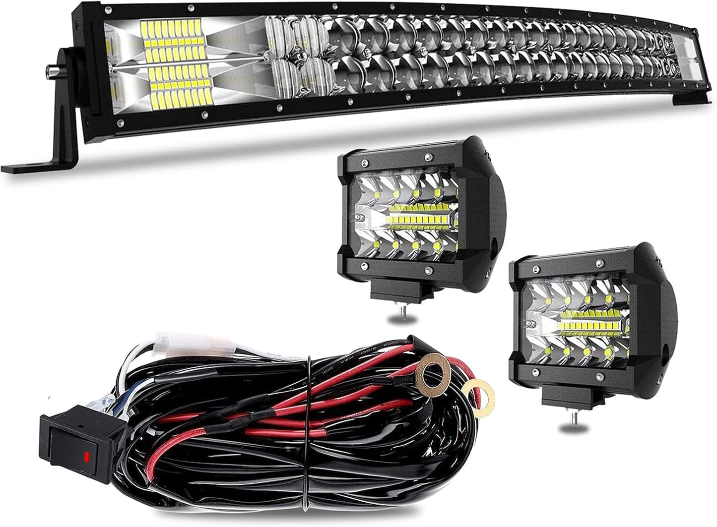 Barra luz LED curvada 32pulg antiniebla Jeep Polaris