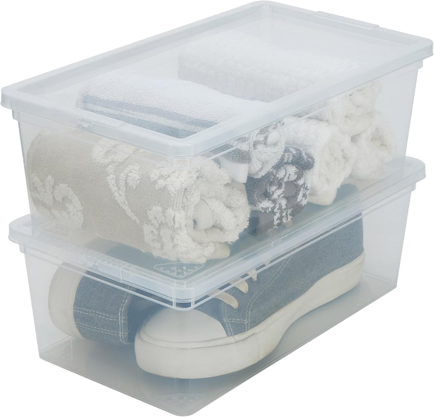 Contenedores apilables 13x7.5x4.5" set 6 para ropa y hogar