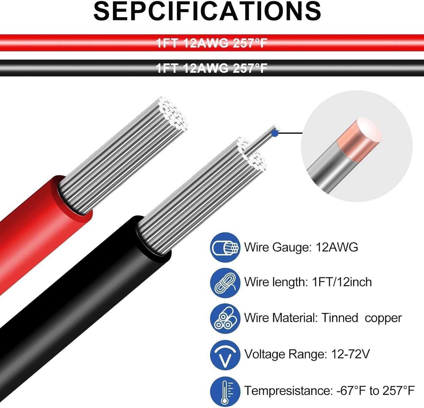 5 Pzas Conectores DTP 2 Pines 12 AWG Impermeables