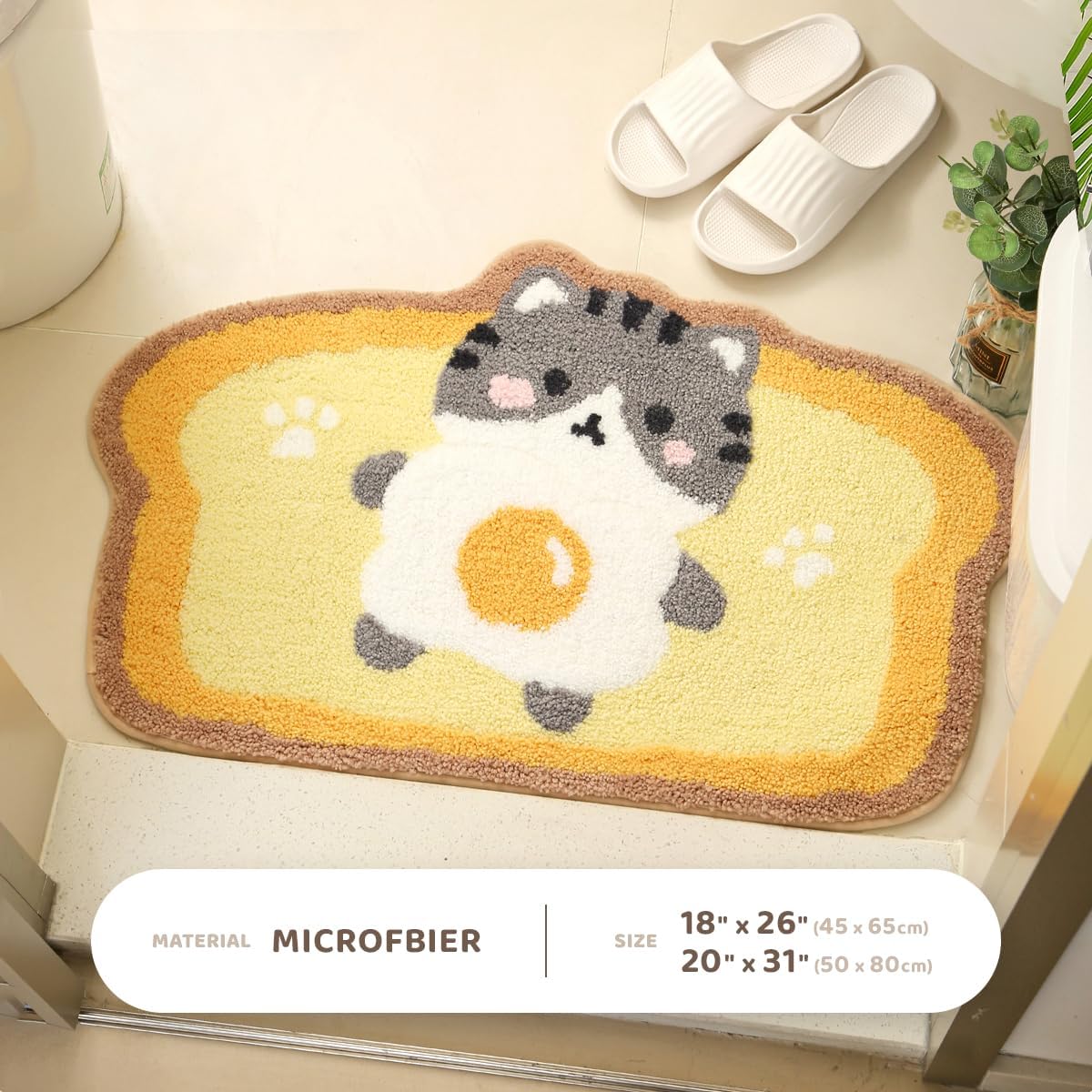 Tapete baño microfibra antiderrap 20x31" gato