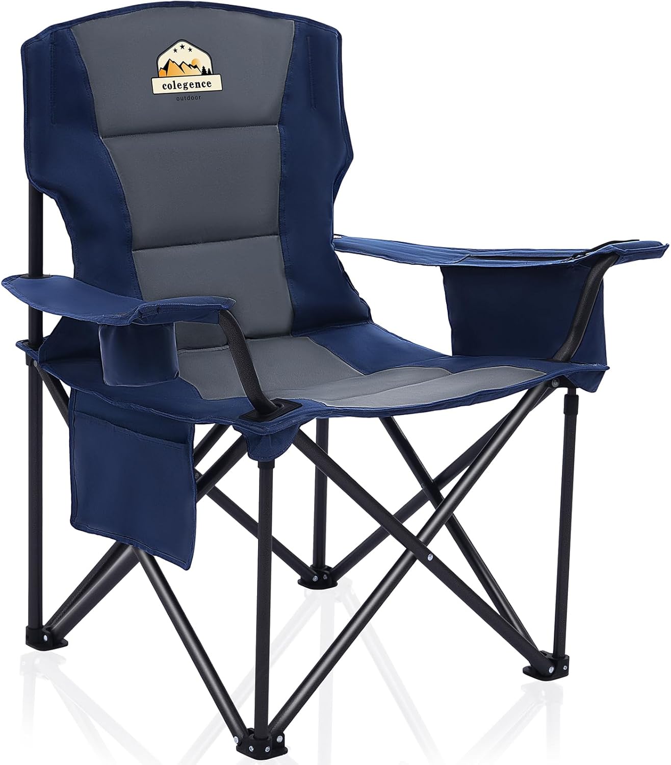 Sillas campamento plegables 450lb cojín acolchado azul