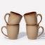 Set 4 Tazas Cerámica Esmalte Reactivo 14oz Apilables