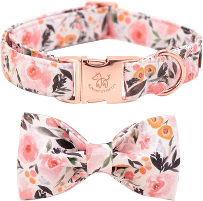 Collar ajustable perros medianos diseño floral rosado