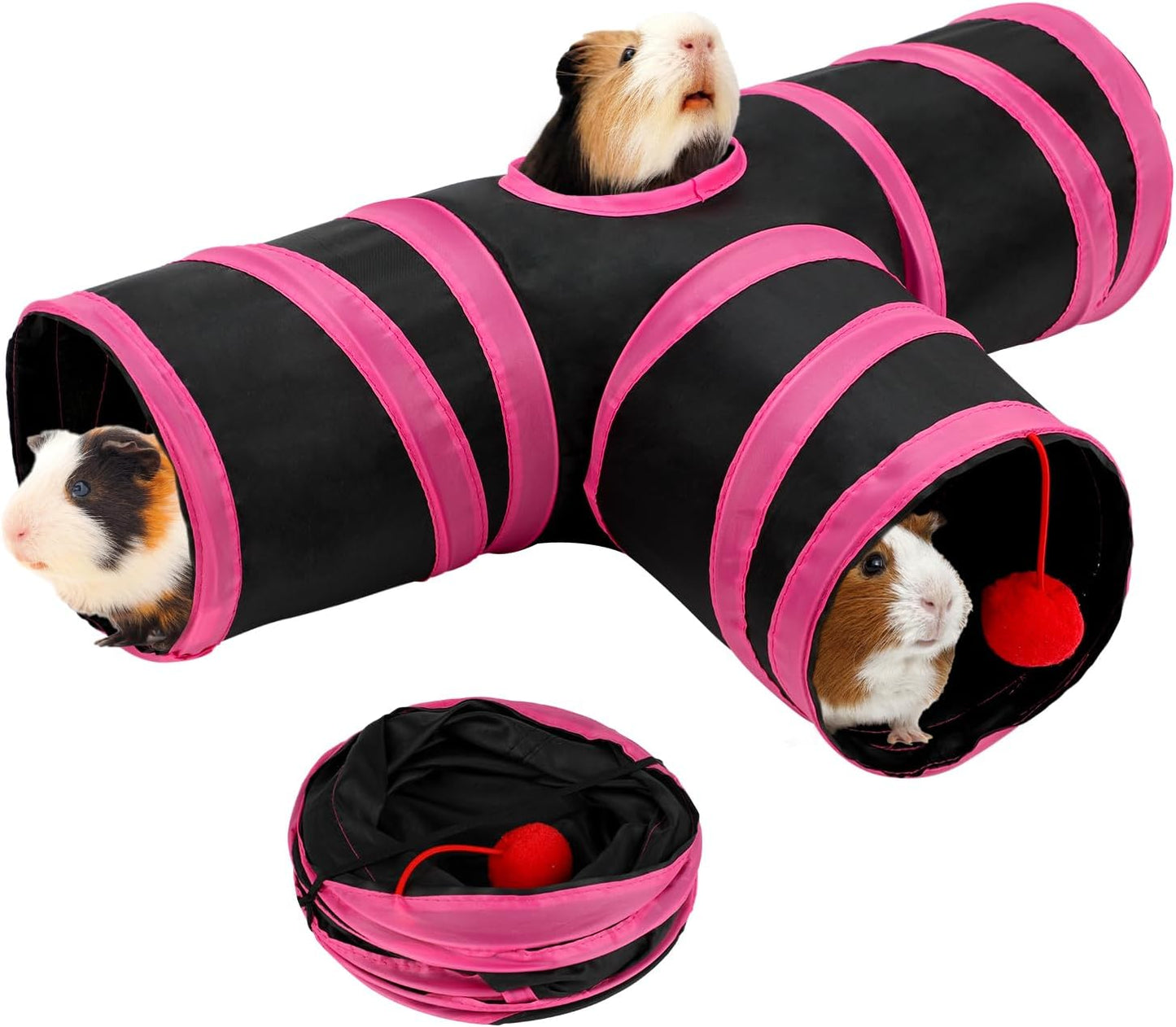 Túnel plegable para conejos con bola interactiva