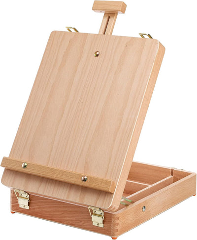 Caja almacenamiento caballete madera haya para pintar adultos