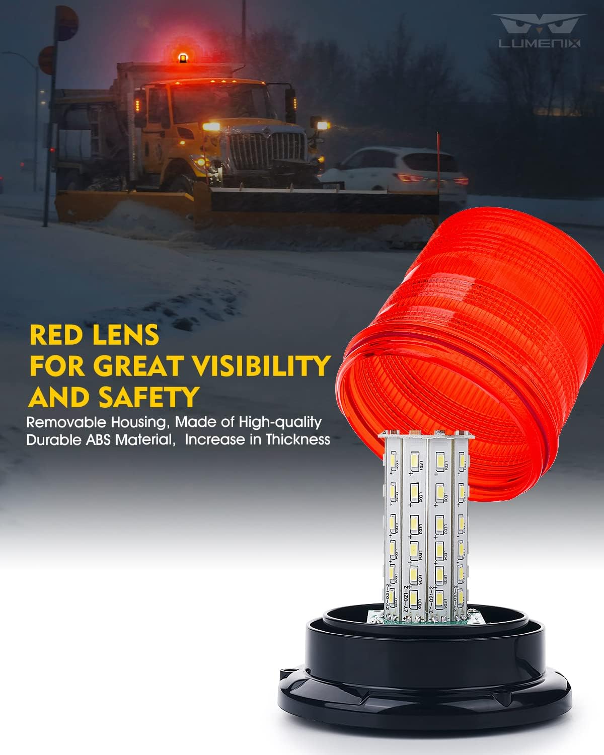 Barra luces estroboscópicas 60 LED rojo carretilla