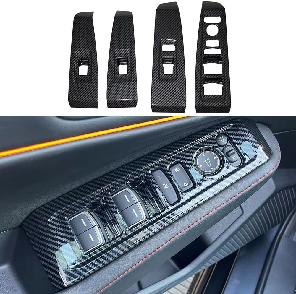 Cubierta botón control ventana estilo carbono para Honda Accord