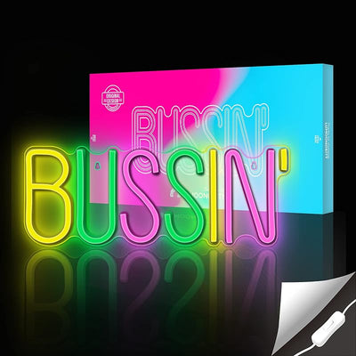 Letrero neón LED Bussin con interruptor para pared