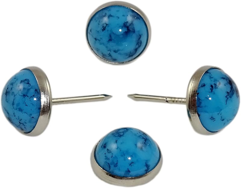 Clavos tapicería diseño mármol 7/16 tachuelas sofá 25 pzas azul