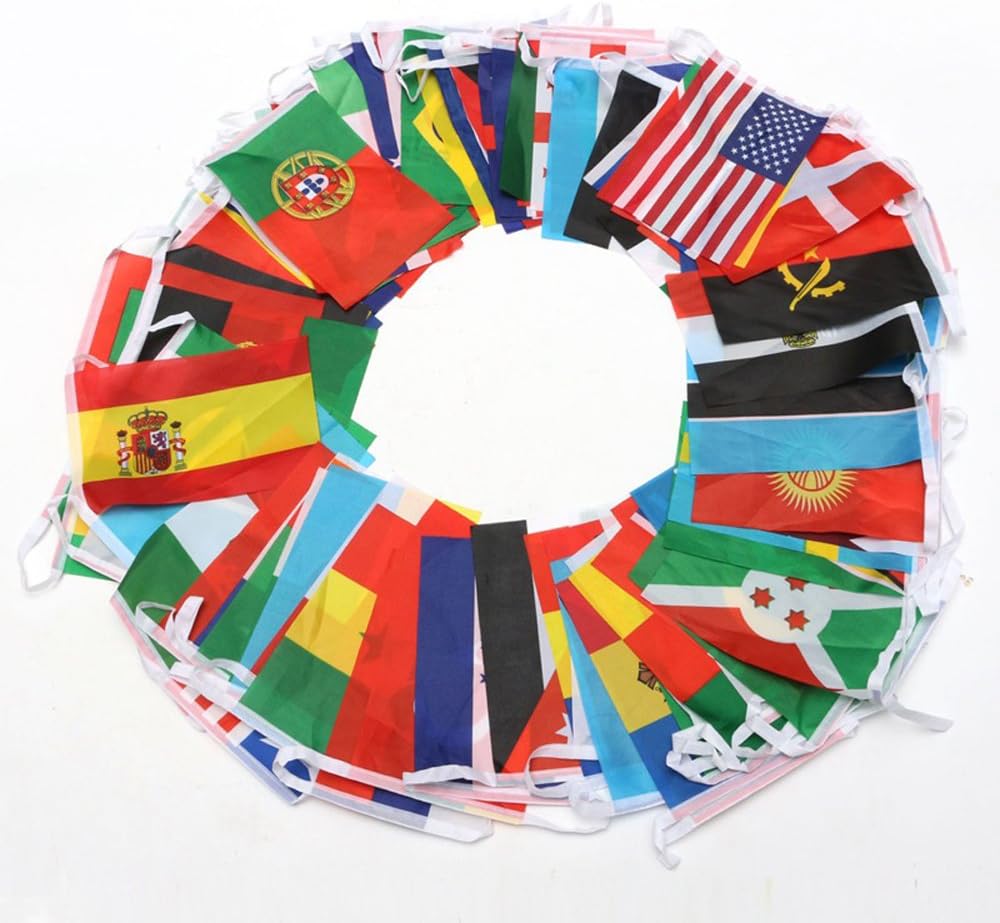 Bandera cuerda 100 países 82ft decoración eventos
