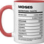 Taza Cerámica Moses Nutrition Facts Roja/Blanca