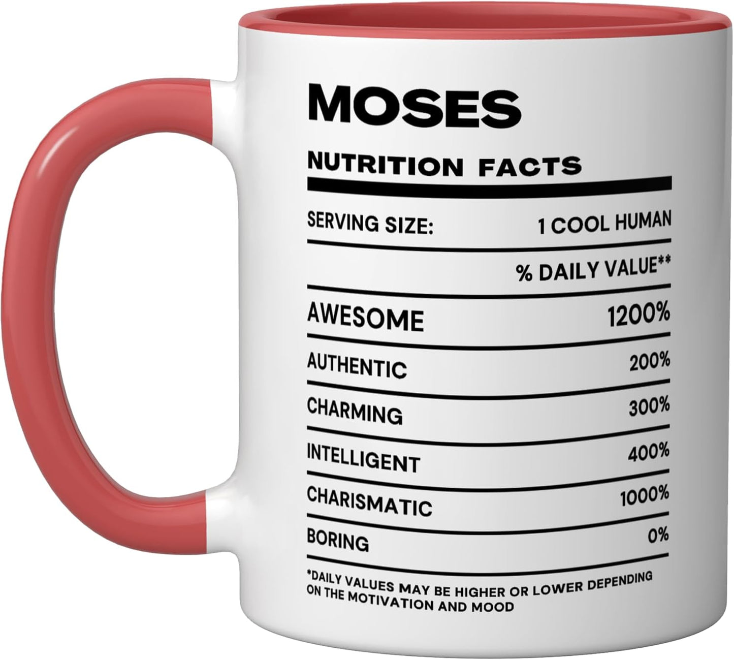 Taza Cerámica Moses Nutrition Facts Roja/Blanca