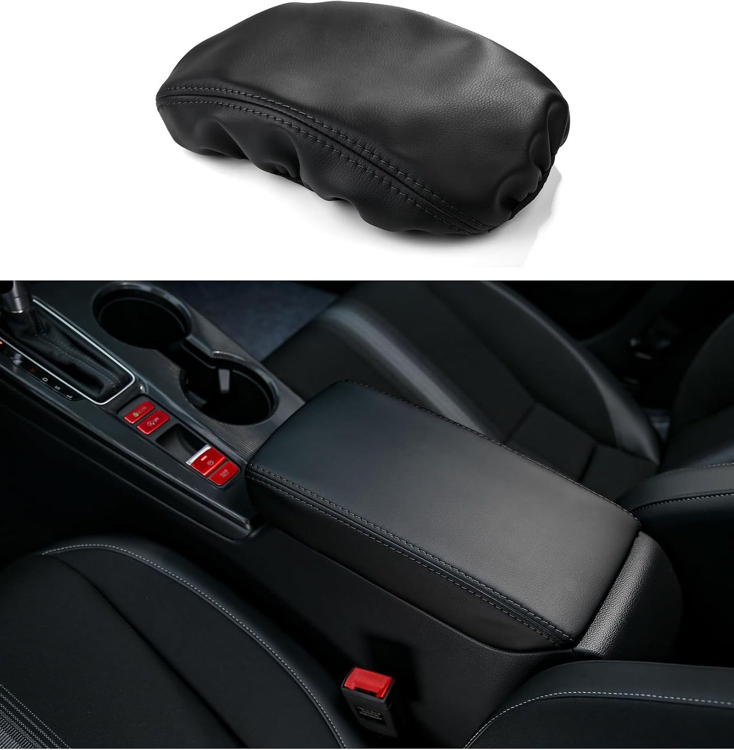 Funda reposabrazos Civic 11ª gen PU piel sintética negro