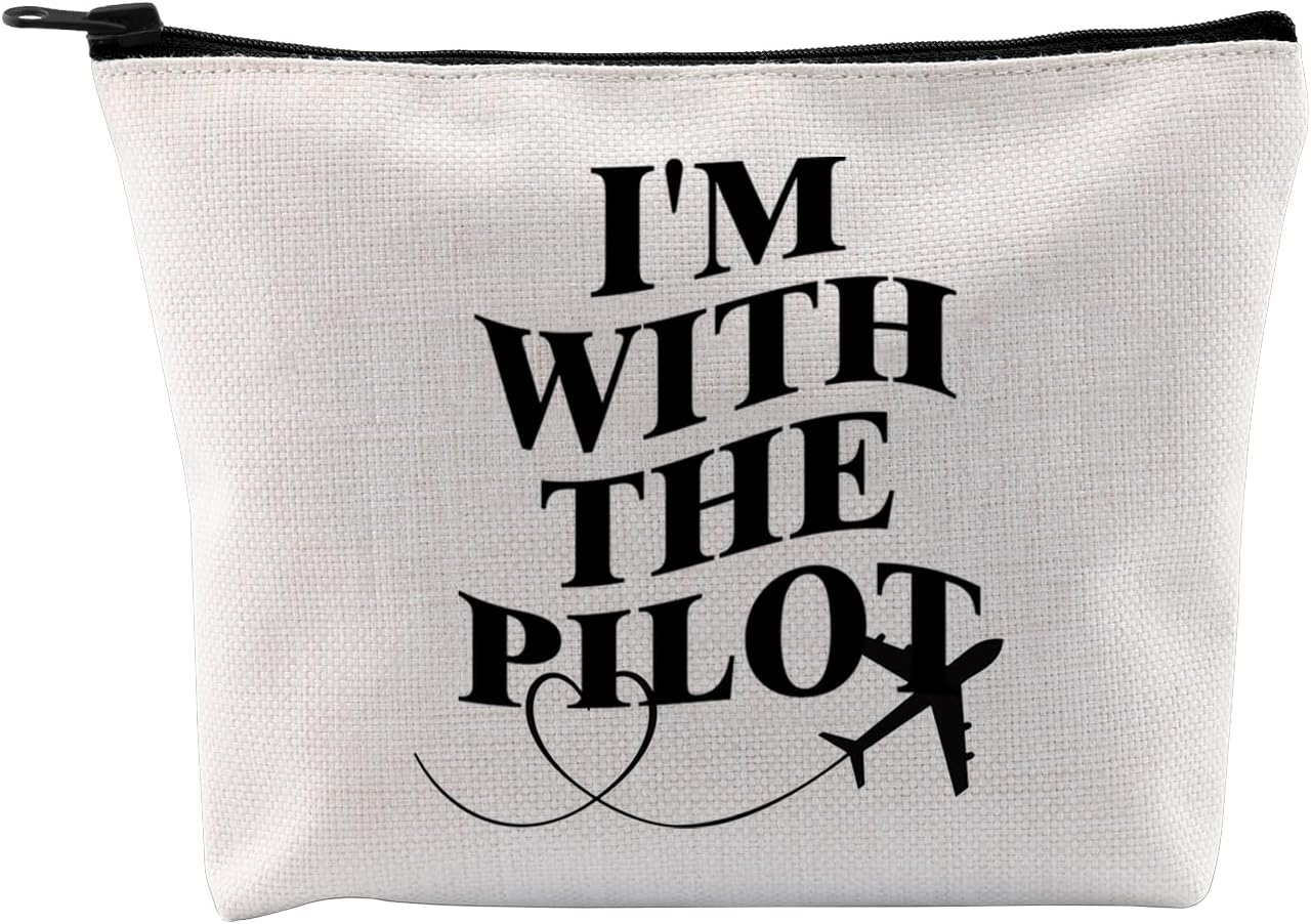 Bolsa maquillaje mujer con texto I Love My Pilot