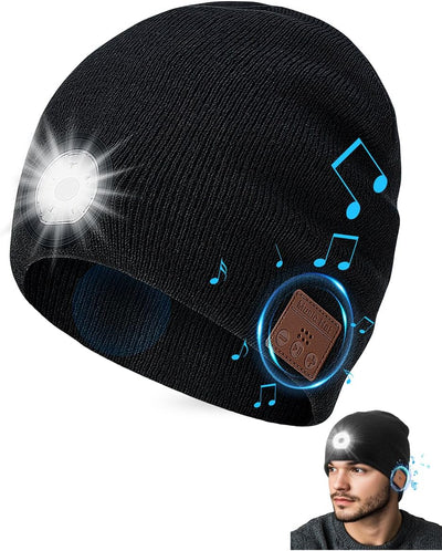 Beanie con luz USB recargable para caminata pesca hombre mujer