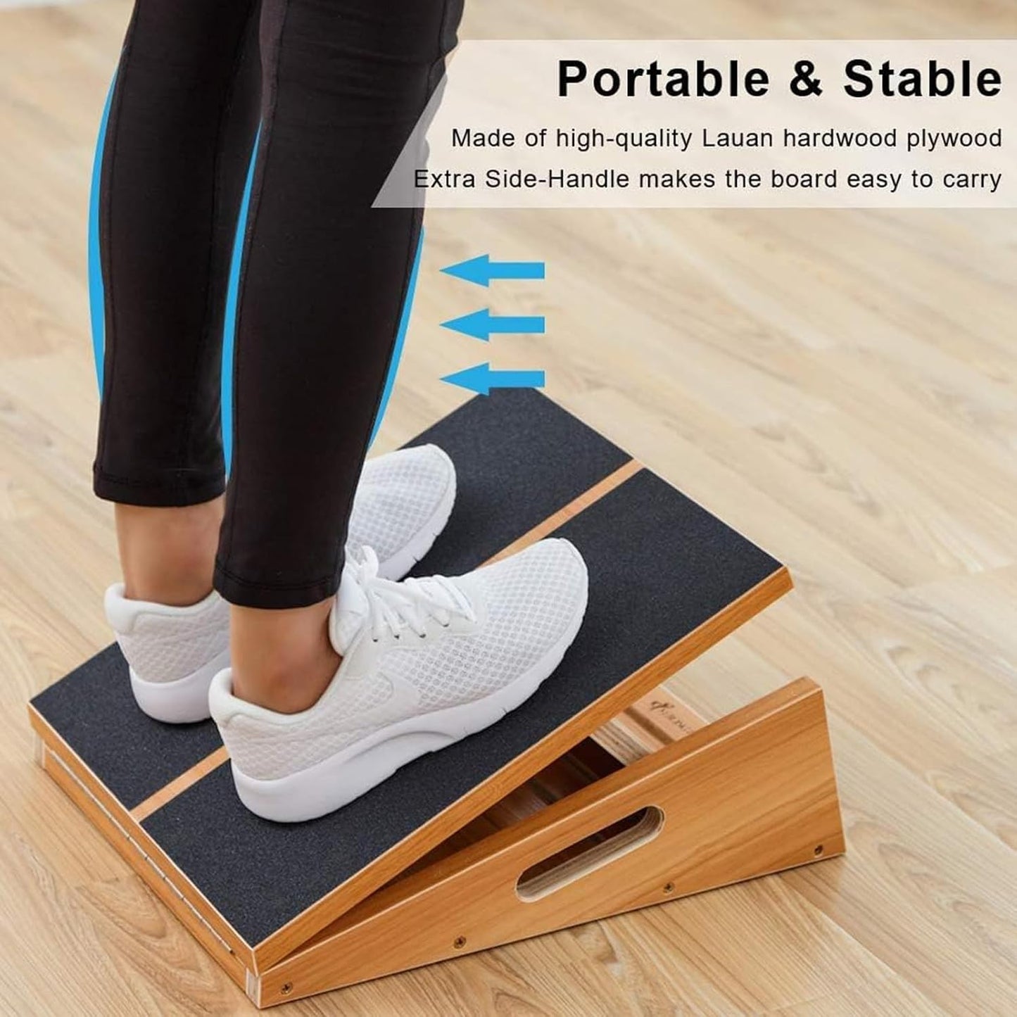Tabla madera ajustable estirador pantorrillas