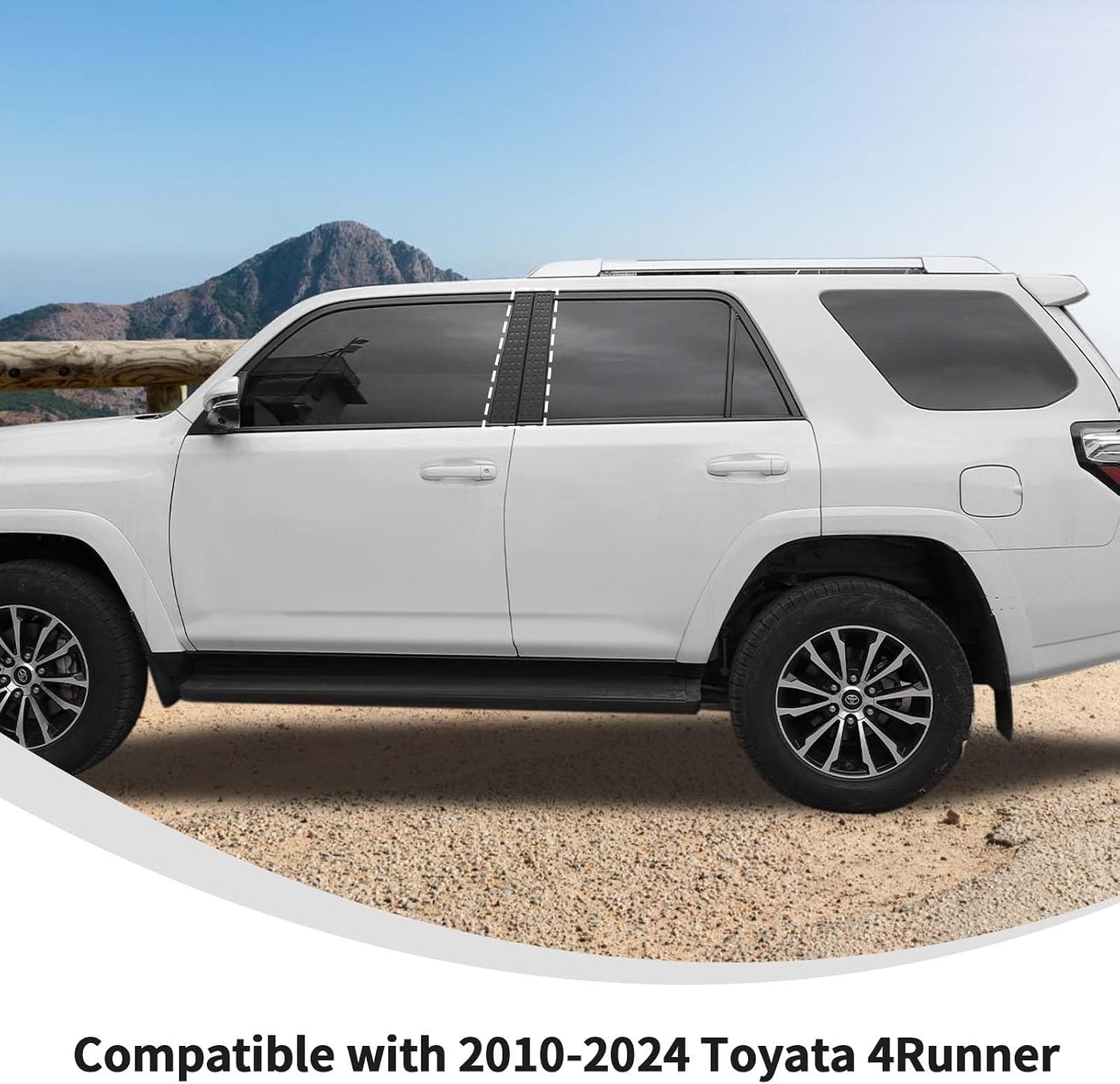 Set molduras pilar puerta aluminio Toyota 4Runner 10-24
