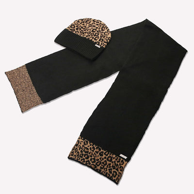 Conjunto bufanda colgante y gorro mujer