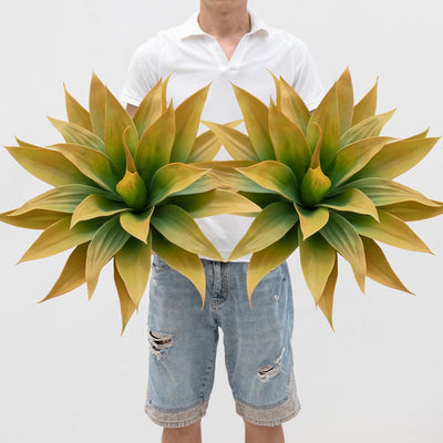 Plantas artificiales agave UV 28" pack 2 amarillo