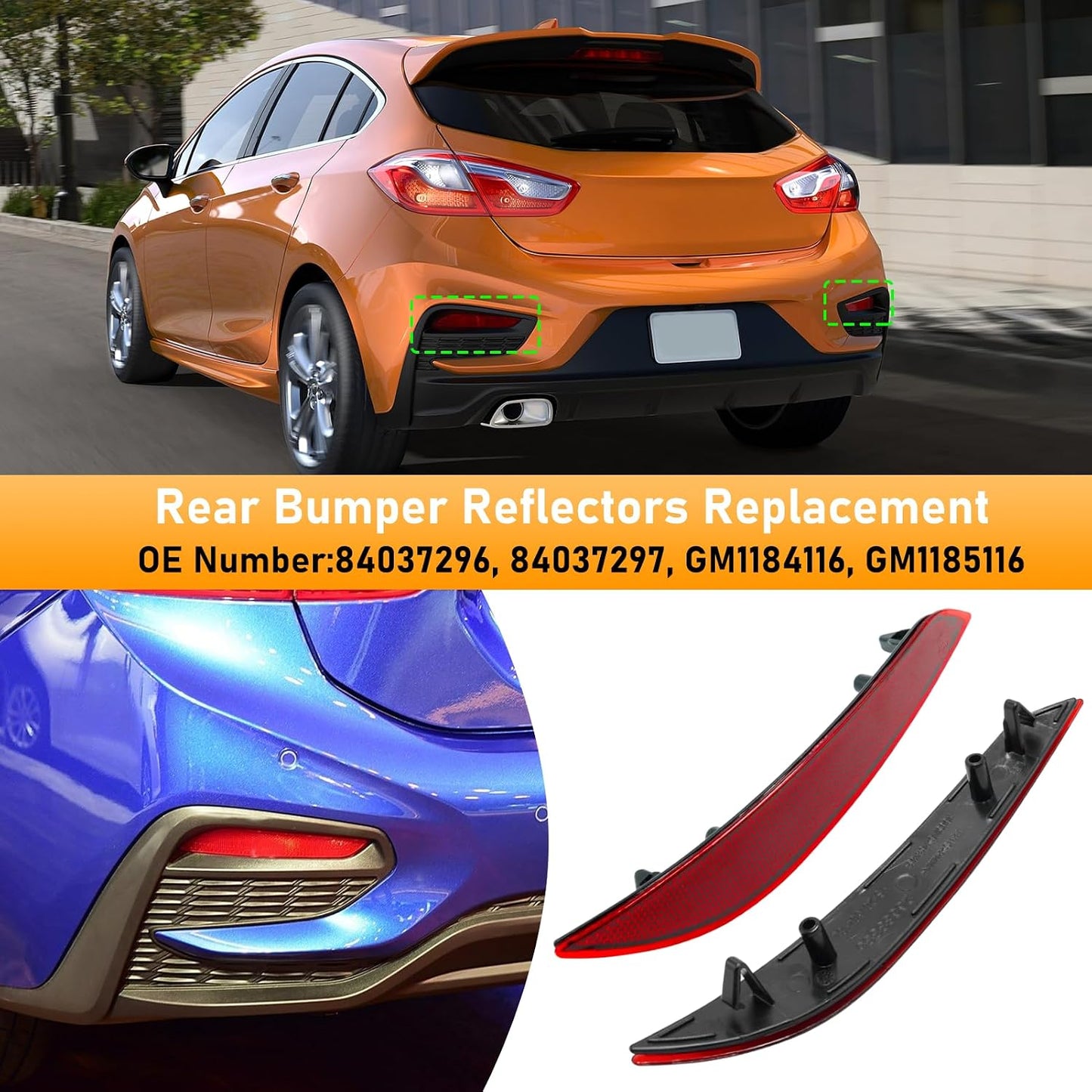 Reflector trasero Chevy Cruze 16-19 conductor y pasajero