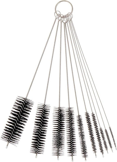 Juego 10 cepillos limpieza botellas 8pulg acero inox