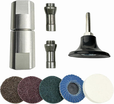 10 Adaptadores Amoladora 5/8-11 a 1/4 y 1/8 con 5 Discos 2pulg