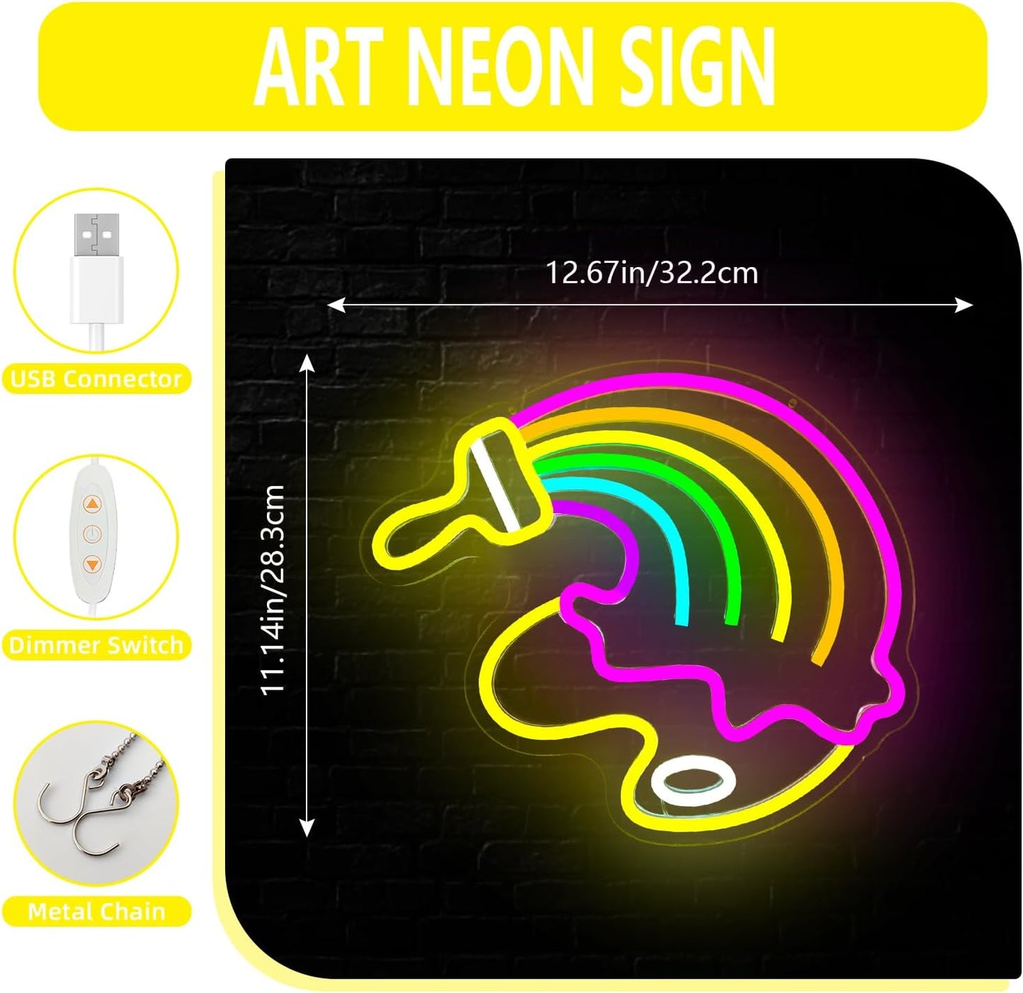 Letrero neón regulable para aula decoración pared led colorido