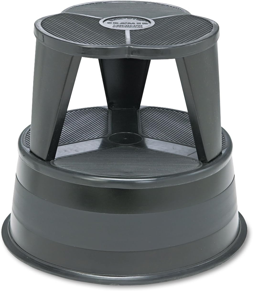 Taburete acero 2 pasos 300lb color negro
