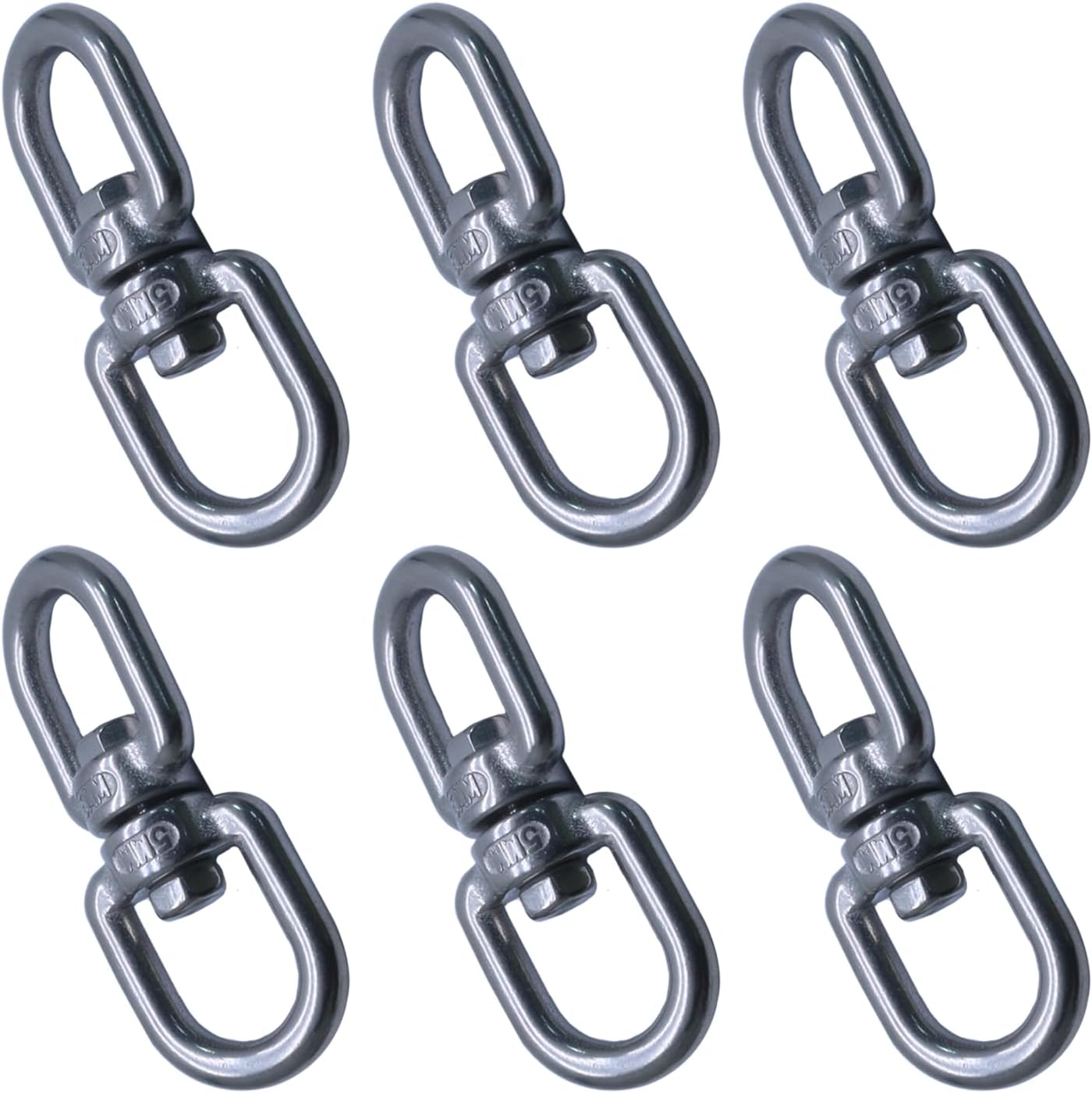 6 Ganchos Acero Inox M4 Doble Extremo Colgador Plantas Hamaca